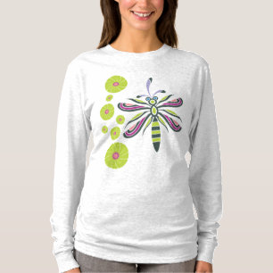 T-shirt Libellule avec des fleurs