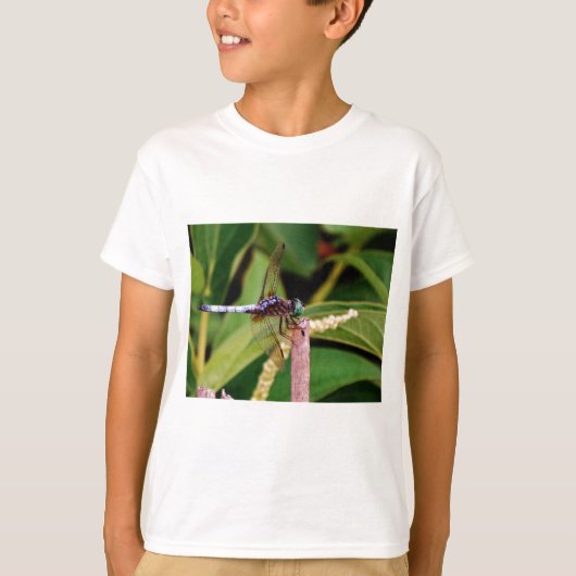 T-shirt libellule avec fleurs blanches (Devant)