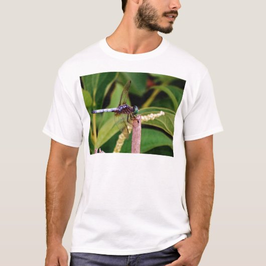 T-shirt libellule avec fleurs blanches (Devant)
