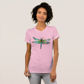 T-shirt Libellule colorée en verre teinté (Devant entier)
