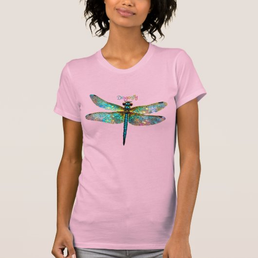 T-shirt Libellule colorée en verre teinté (Devant)