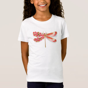 T-Shirt libellule de fleurs avec sakura de bijoux