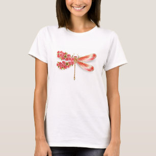 T-shirt libellule de fleurs avec sakura de bijoux