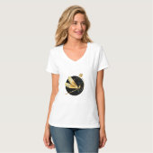 T-shirt libellule d'or en cercle noir (Devant entier)