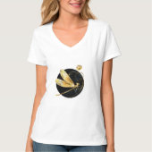 T-shirt libellule d'or en cercle noir (Devant)