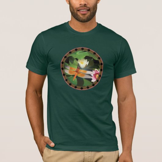 T-shirt Libellule et cercle de Lotus (Devant)