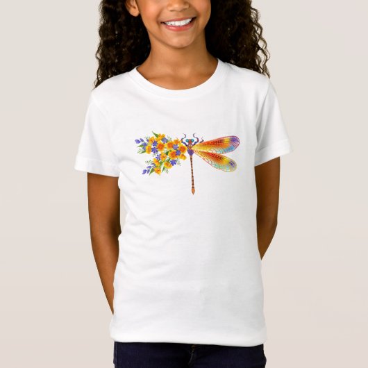T-Shirt Libellule Fleur Jaune (Devant)