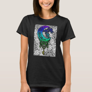 T-shirt Libellule Lune Coloré Mandala Attrape-Rêves Yoga
