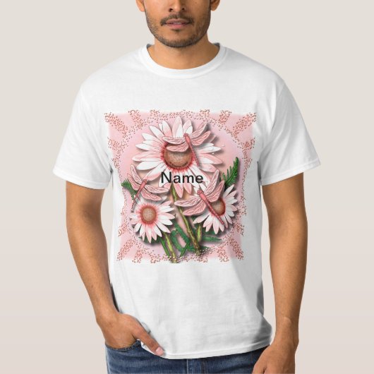 T-shirt Libellule Marguerites Roses (Devant)