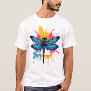T-shirt Libellule peinte Art Coloré Pop Art