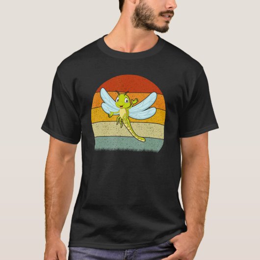 T-shirt Libellule Style Rétro Vintage (Devant)