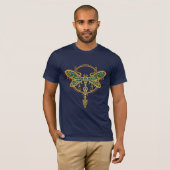 T-shirt Libellule tribale - bleu d'or (Devant entier)