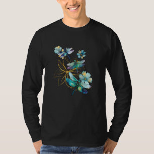 T-shirt Libellules Fleurs Aquarelle Coloré Floral Dra