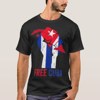 T-shirt Libérez Cuba Patria Y Vida Distress Cuba SOS Cuba