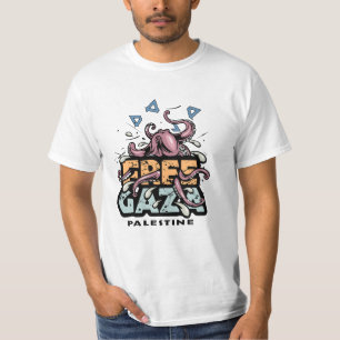 T-shirt Libérez Gaza Palestine - Illustration de pieuvre