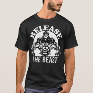T-shirt Libérez La Bête Gym Gorilla Poids Lift Animal M