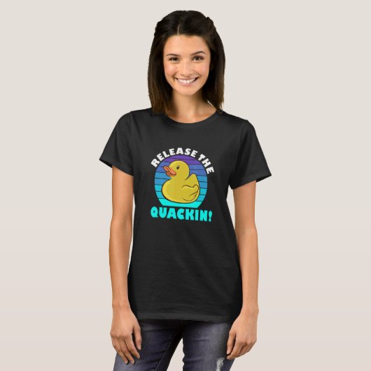 T-shirt Libérez La Conception Quacking Yellow Rubber Ducks (Devant entier)