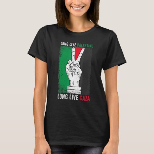 T-shirt Libérez La Palestine Avec Le Drapeau De Gaza Vive (Devant)