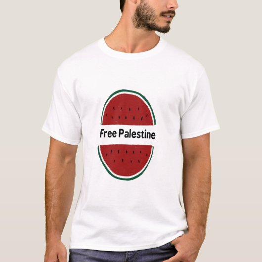 T-shirt Libérez la Palestine, drapeau palestinien, couleur (Devant)