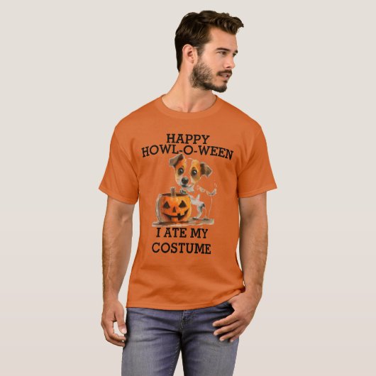 T-shirt Libérez le côté éffrayant drôle chien Halloween (Devant entier)