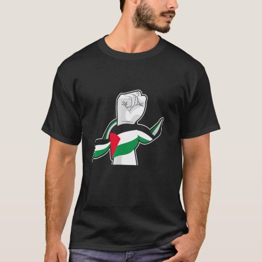 T-shirt Libérez le drapeau et le drapeau de la Palestine (Devant)