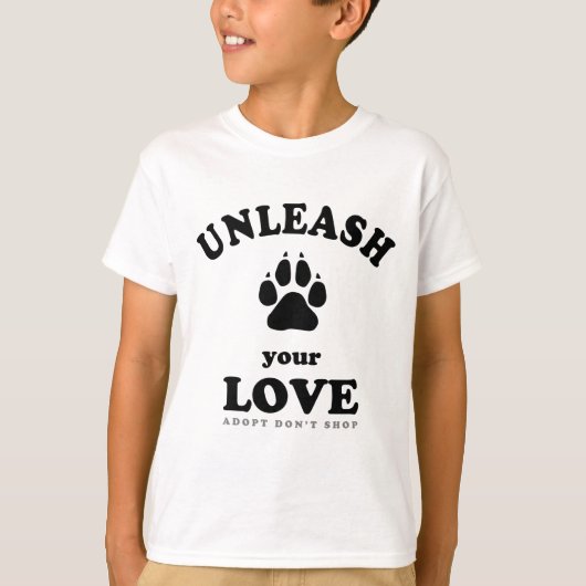 T-shirt Libérez votre amour | Devis d'adoption de chien (Devant)