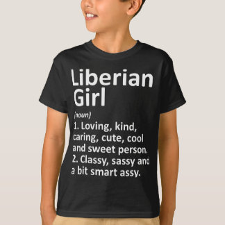 T-shirt LIBÉRIENNE FILLE LIBERIA Cadeau Funny Pays Accueil