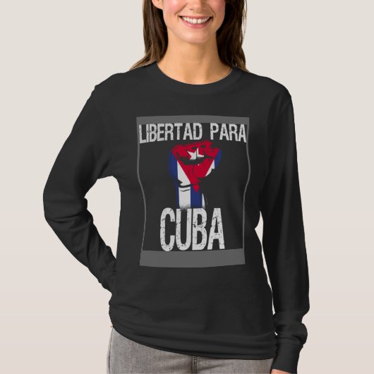 T-shirt Libertad Para Cuba SOS Cuban Pro Freedom Movement (Devant)