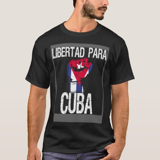 T-shirt Libertad Para Cuba SOS Cuban Pro Freedom Movement (Devant)