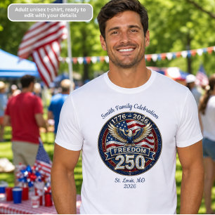 T-shirt Liberté 250e anniversaire patriotique de l'Amériqu