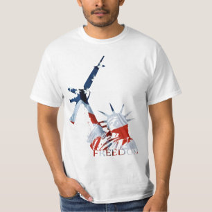 T-shirt Liberté - 2ème amendement en rouge, blanc, et le