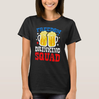 T-shirt Liberté Boire Squad Bière Correspondant 4 juillet