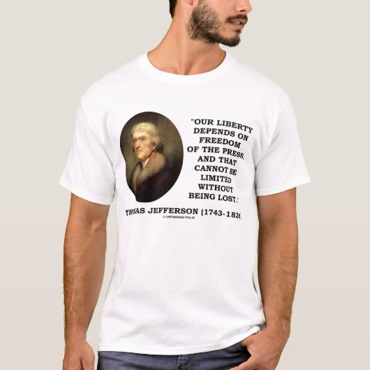 T-shirt Liberté de liberté de Thomas Jefferson de citation (Devant)