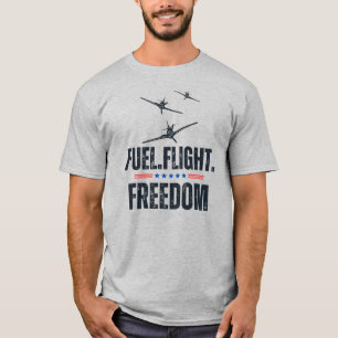 T-shirt LIBERTÉ DE VOL À CARBURANT,Minimaliste,Amusant,Avi