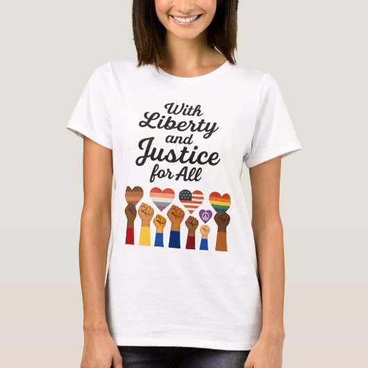 T-shirt Liberté et justice pour tous pour la liberté de pr (Devant)