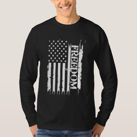 T-shirt Liberté États-Unis déprimés par le drapeau américa (Devant)