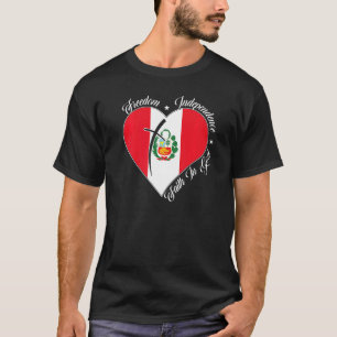 T-shirt Liberté Indépendance Foi En Dieu Christian Pérou