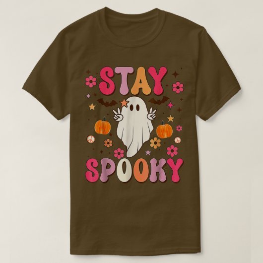 T-shirt Liberté Restez Éffrayant Cute Halloween Ghost Bats (Design devant)