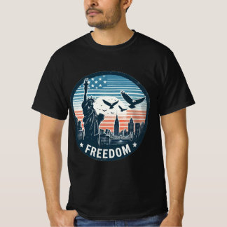 T-shirt Liberté rétro : Statue de la Liberté & Aigle
