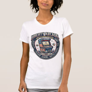 T-shirt Liberty Arcade Patriotique Arcade Gamer US