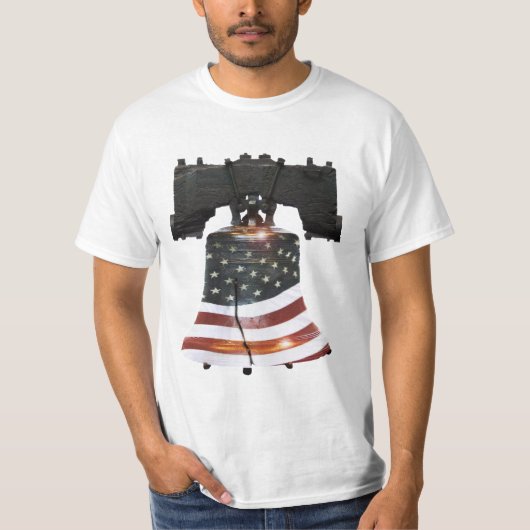 T-shirt Liberty Bell avec drapeau américain (Devant)