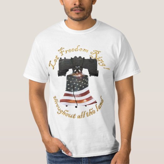 T-shirt Liberty Bell avec drapeau américain - Let Freedom (Devant)