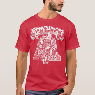 T-shirt Liberty Bell Philly City Skyline Philadelphie Art