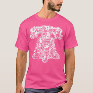 T-shirt Liberty Bell Philly City Skyline Philadelphie Art