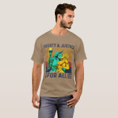 T-shirt Liberty Justice For All Lesbian Lgbt Pride (Devant entier)