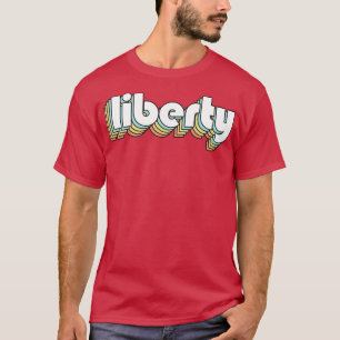 T-shirt Liberty Retro Rainbow Typographie style défraîchi