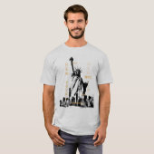 T-shirt Liberty Statue New York Nyc Mens Ash Grey (Devant entier)
