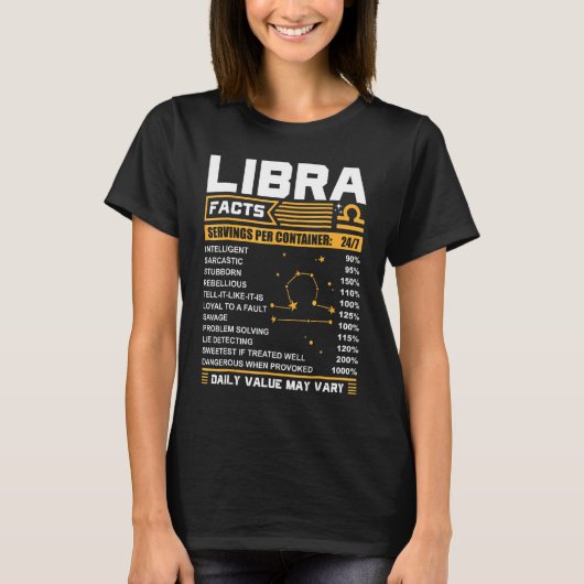 T-shirt Libra Birthday Libra Faits (Devant)