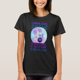 T-shirt Libra Girl L'Âme D'Une Sorcière Le Feu D'Un Lion