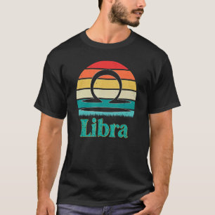 T-shirt Libra Zodiac Signes Astrologie Vintage Retro Sunse